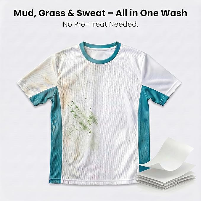 blue fresh Activewear Laundry Detergent Sheets - Gardenia Scent Sports Detergent Sheets for Sweat & Workout Clothes, Lipase Washer Sheets for Sport Performance Fabrics, Plastic-Free (100 Loads)