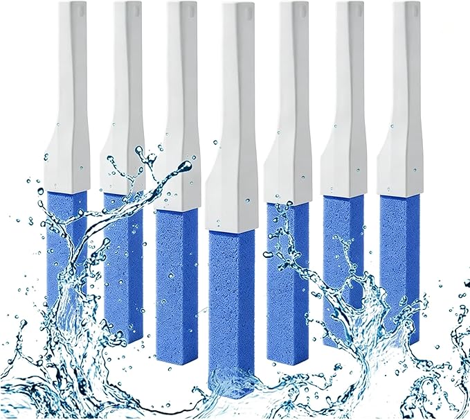 Pumice Stone Toilet Bowl Cleaner with Long Handle, Replaceable Cleaning Stone, Hard Water Stain Remover for Toilets, Bathtubs, Grills, Pools, Sinks, Household Cleaning Tool