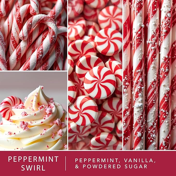 ScentSationals Peppermint Swirl Fragrance Oil Plug In Air Freshener Refills 3-Pack - Works with Scentsationals Wall Plugs, Long-Lasting Home Fragrance, 0.8 fl oz Each, Packaging May Vary