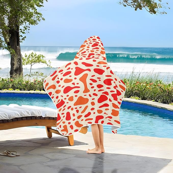 CEBUGI Animal Print Hooded Bath Towel for Kids Absorbent Soft Bath Towel Wrap with Hood 50x23.5in Pool Beach Shower Towel for Boys Girls