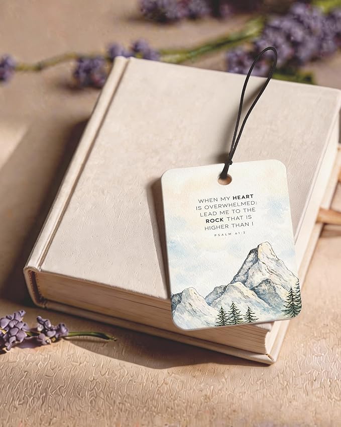 Inspirational Christian Orange Citrus Car Air Freshener 4pcs, Religious Bible Verse Christian Hanging Scents Car Accessories Interior Mirror Decor for Women Men