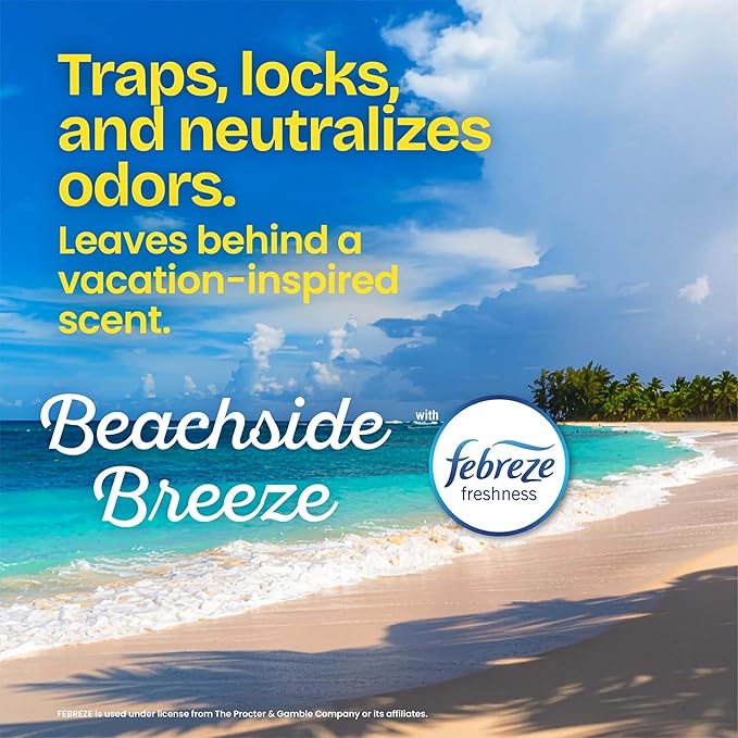 Glad Odorshield Small Drawstring Trash Bags, 4 Gal, Febreze Beachside Breeze, 34 Ct, Pack May Vary