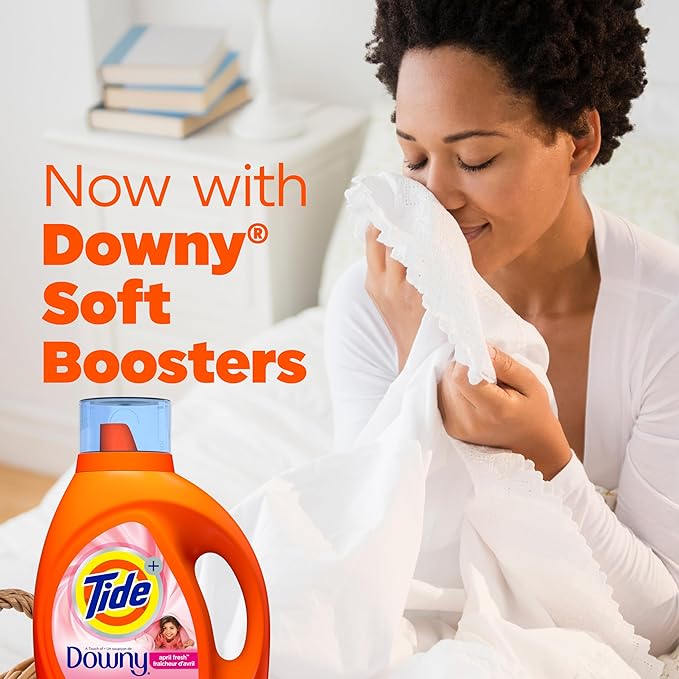 Tide with Downy Liquid Laundry Detergent Soap, High Efficiency (HE), April Fresh Scent, 59 Loads (92 Fl Oz)