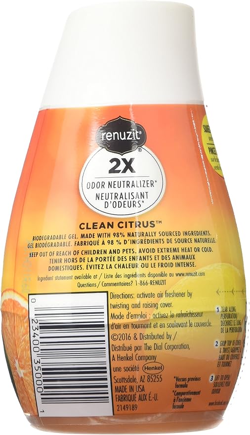 Renuzit Citrus Sunburst Air Freshener 7.0 oz (Pack of 12)