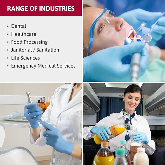 Microflex 92-134 Disposable Nitrile Gloves for Cleaning w/Textured Fingertips