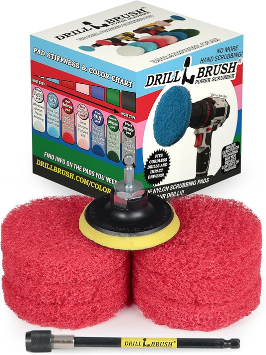 Drill Scrubber - Drill Brush Power Scrubber Pads - Bathroom - Drill Pad Attachments - Cleaning Pads - Shower Door - Baseboard - Bathroom Sink - Shower Cleaner - Flooring - Hard Water Stain Remover