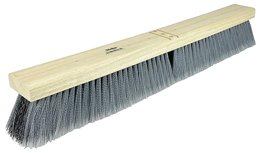Weiler 44581 24" Block Size, Hardwood Block, Flagged Gray Polystyrene Fill, Contractor Medium Sweeping Broom