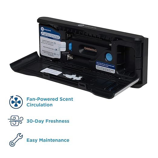 Georgia-Pacific ActiveAire Automated in-Stall Air Freshener Dispenser by GP PRO (Georgia-Pacific); Stainless Finish; 56764; 9.500" W x 1.170" D x 3.500" H
