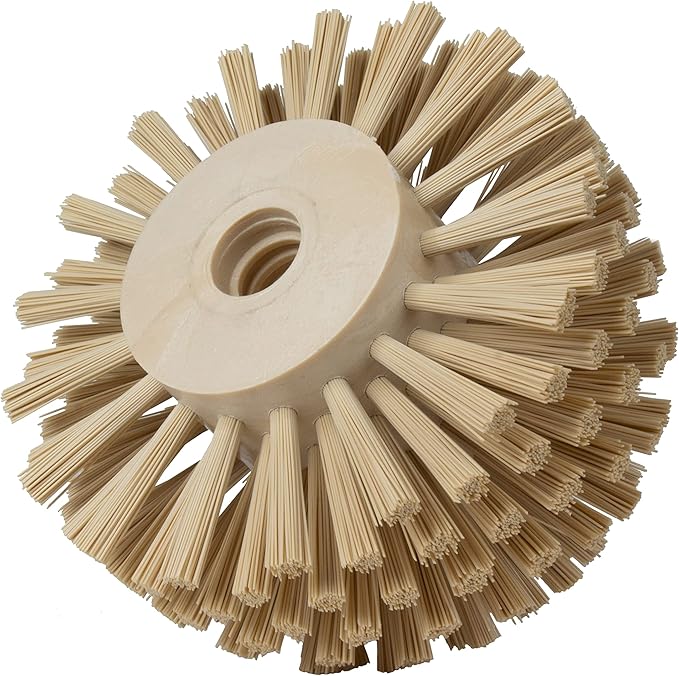 SPARTA Industrial Tank Brush Head Pipe Brush Head, Drain Brush with 3/4" Thread Hole (Handle Not Included) for Commercial Use, Plastic, 5 x 3.9 Inches, Tan (Pack of 2)