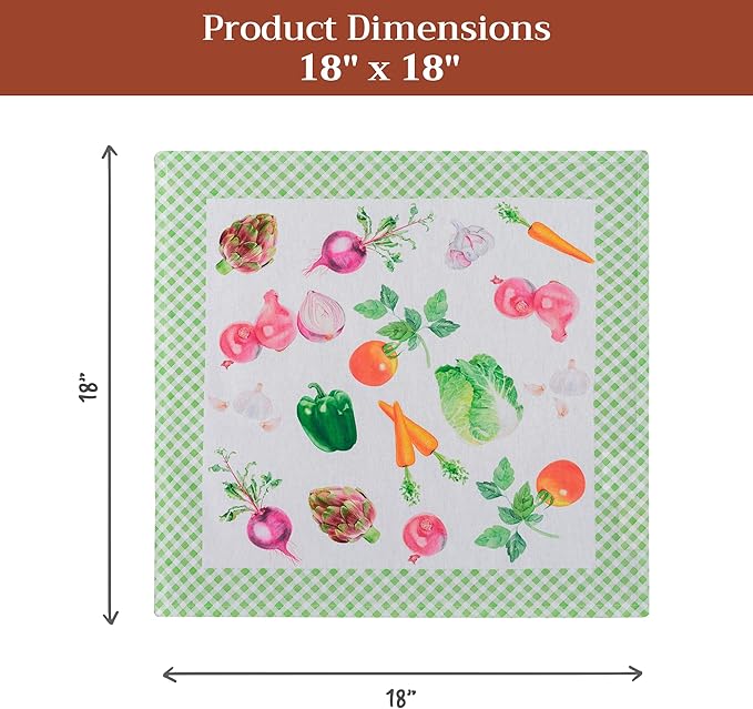 Maison d' Hermine 100% Cotton Cloth Napkins Set of 4 Everyday Reusable Square Napkins Cloth Washable Dinner Party Wedding Restaurant Hotel Kitchen Spring Summer (Farmers Garden, 18" x 18")