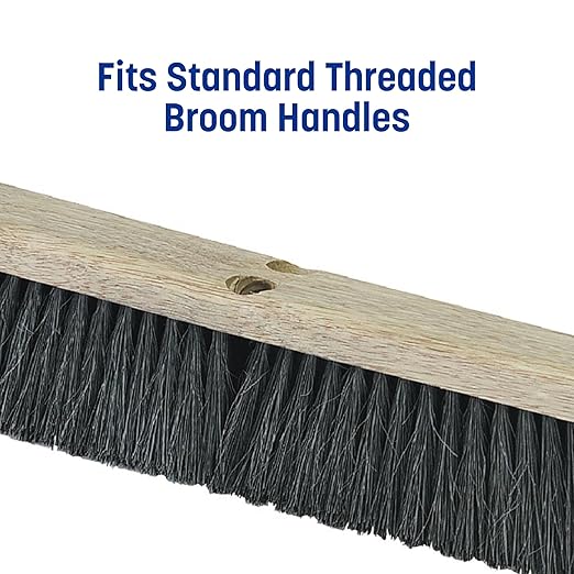 SPARTA Flo-Pac Horsehair-Blend Blend Sweep, Floor Sweep for Cleaning, 24 Inches, Black