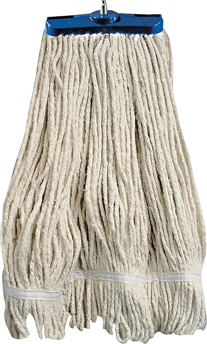 Boardwalk BWK824C Mop Head, Lie-Flat Head, Cotton Fiber, 24oz, White (Case of 12)