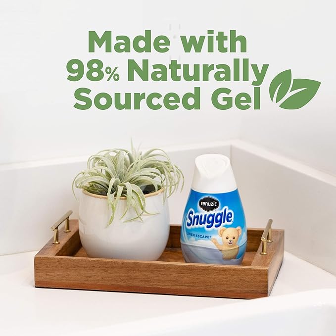 Renuzit Snuggle Solid Gel Air Freshener, Linen Escape Scent, 7 Oz, 12 Count