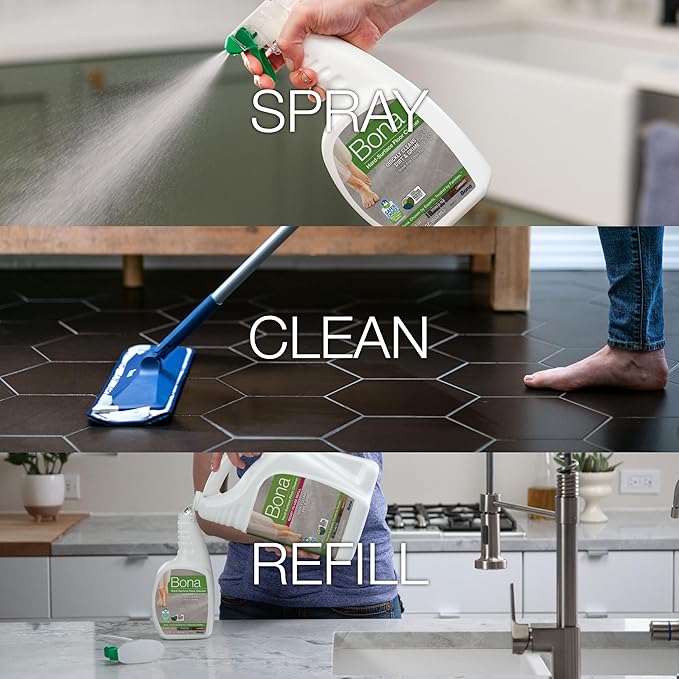 Bona® Multi-Surface Floor Cleaner Spray - 32 fl oz - Unscented - Includes Filled Bottle + Concentrate Refill for Multi-Surface Floor Cleaning