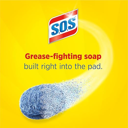 S.O.S-10002 , Steel Wool Soap Pads, 10 Ct