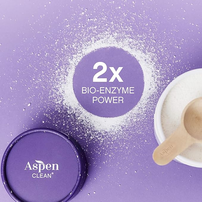 AspenClean | Laundry Powder + Booster 2-in-1 | Lavender | 55 Loads | Hyper Concentrated | Stain & Odor Removal Enzyme Booster | Non - Toxic | 100% Natural | EWG Verified