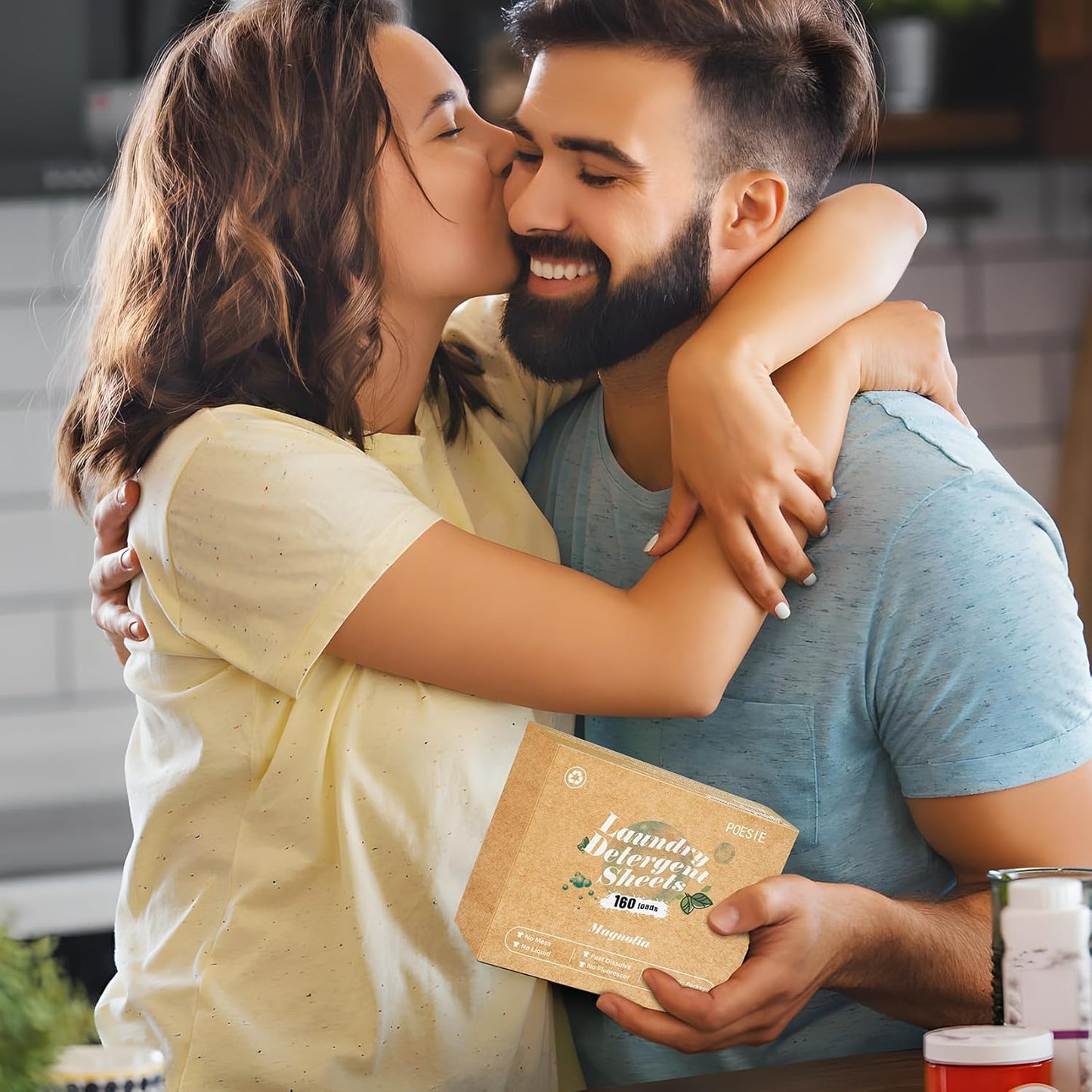 Poesie Laundry Detergent Sheets Magnolia Scent 160 Sheets 80 Large Loads Liquidless Effective Cleaning Zero Waste for All Washing Machine Traveling Dorm Life Save Space