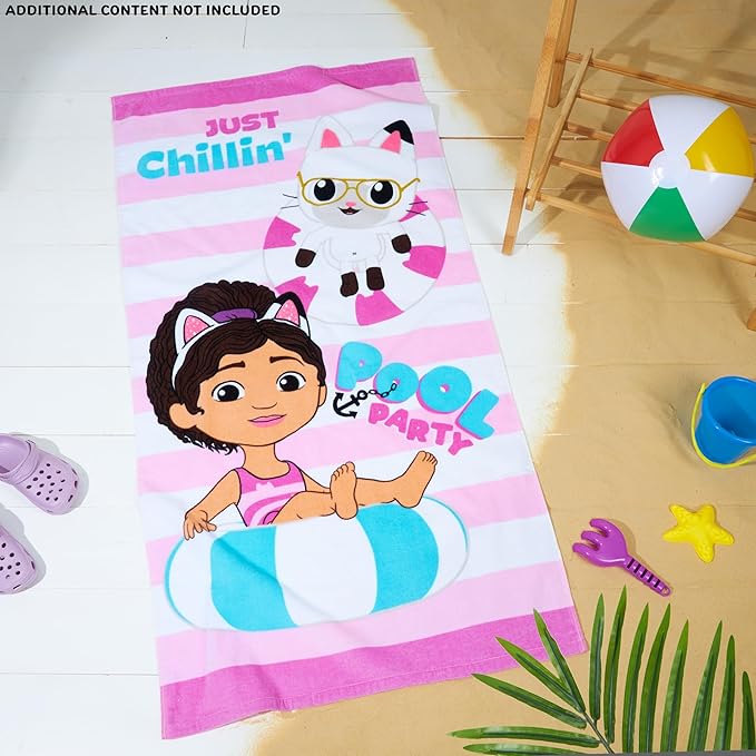 Gabby's Dollhouse Beach Towel for Kids Toddlers Quick Dry Towel for Pool Beach Bath Swimming Travel Essentials 55 x 28"