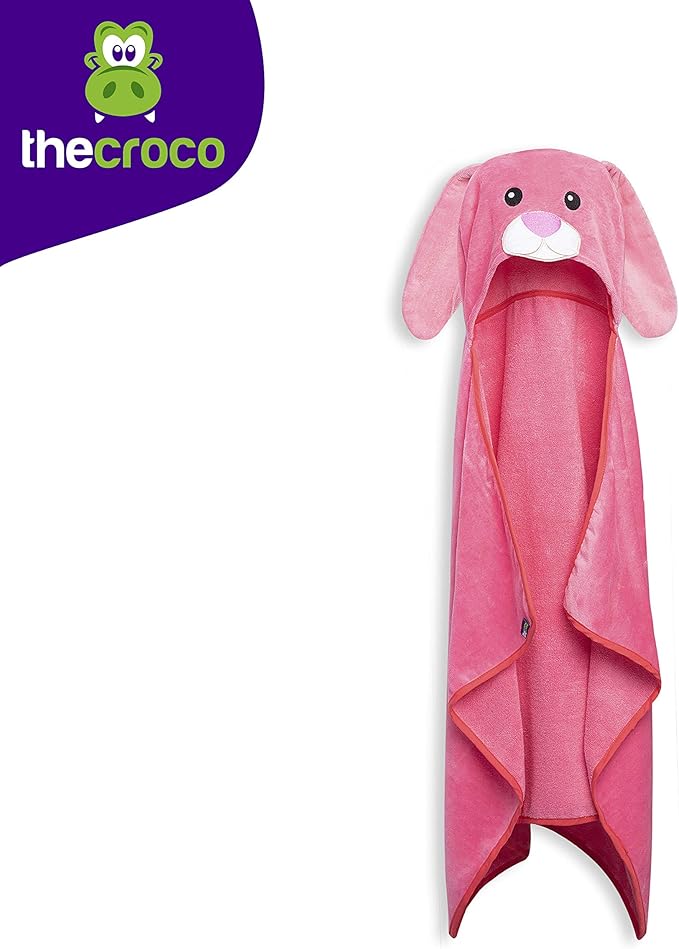 Premium Hooded Towels for Kids | Ultra Soft and Extra Large (28 x 49 inches) | 100% Cotton Kids Bath Towel with Hood | Beach Pool Towels for Ages 1-8 Boys & Girls (Pink)