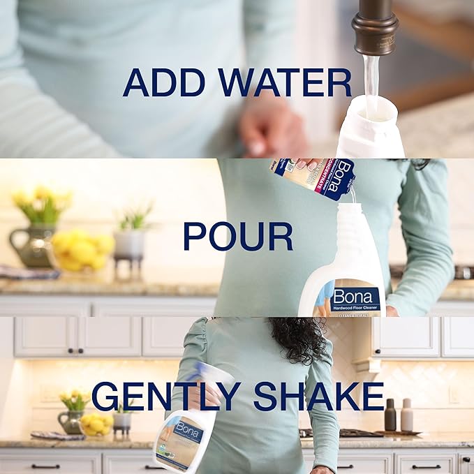 Bona® Hardwood Floor Cleaner Spray - 32 fl oz - Unscented - Includes Filled Bottle + Concentrate Refill for Hardwood Floor Cleaning