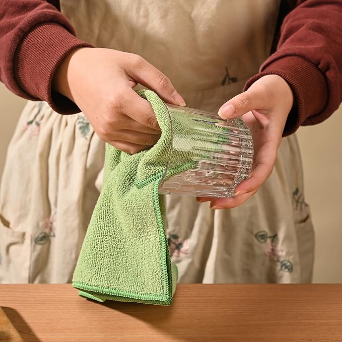 Fox Run Colorful Microfiber Cleaning Cloth Set, Includes Blue, Green and Cream Kitchen and Home Cleaning Towels