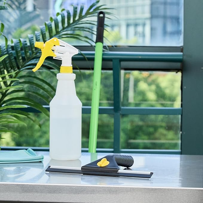 Restaurantware-Clean Tek Professional 9.84 Inch Window Squeegee, 1 Window Cleaning Squeegee with Rubber Blade - All-Purpose, for Mirror Or Glass Door, Black Plastic Wiper with Aluminum Frame