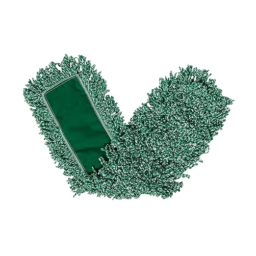 Rubbermaid Commercial Products Microfiber Blend Looped-End-Dust Mop, 36-Inch, Green, Heavy Duty Head Replacement for Floor Cleaning Office/School/Stadium/Lobby/Restaurant