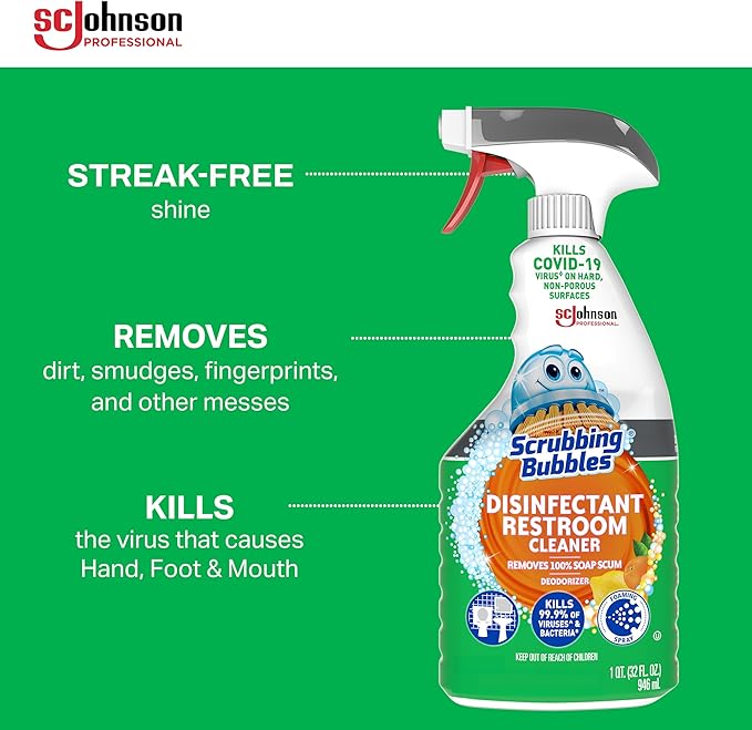SC Johnson Professional Scrubbing Bubbles Disinfectant Restroom Cleaner, 32oz / Case Qty 8