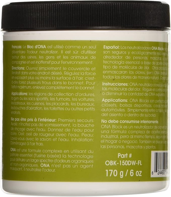 Ona Products ON10051 Ona Block Fresh Linen, 6 Ounce Automotive-air-fresheners, 6 oz, Natural