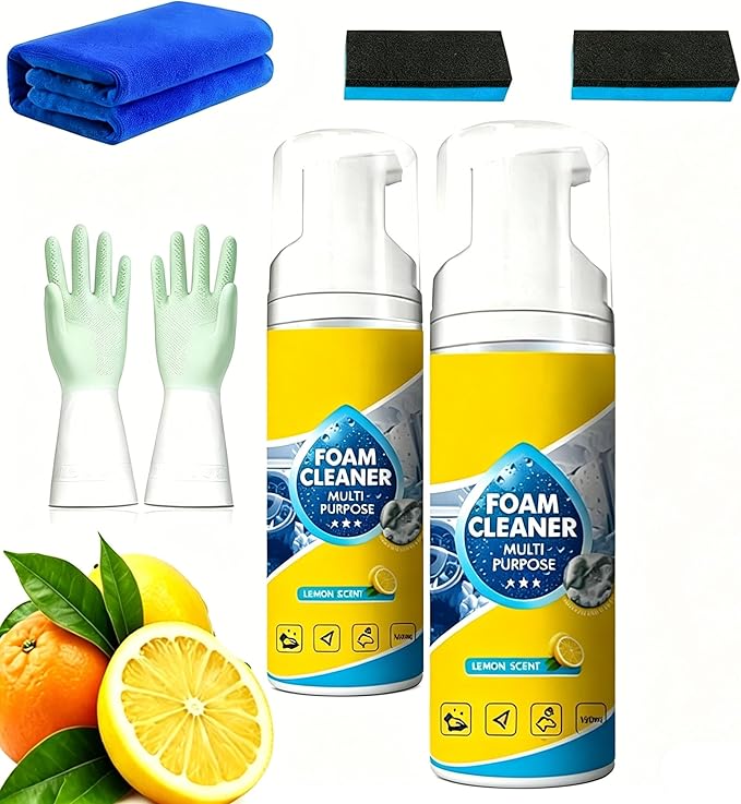 Auto Go Foam Cleaner, 2026 Upgrade 4-in-1 Multi-Enzyme Foam Cleaner – Deep Clean Car, Kitchen Enzyme Cleaners, All-Purpose Deep Cleaning Spray for Cars Interior, for Car, Kitchen, Sofa (2pcs, cleaner)