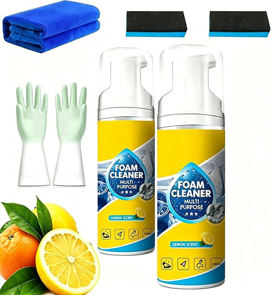 Auto Go Foam Cleaner, 2026 Upgrade 4-in-1 Multi-Enzyme Foam Cleaner – Deep Clean Car, Kitchen Enzyme Cleaners, All-Purpose Deep Cleaning Spray for Cars Interior, for Car, Kitchen, Sofa (2pcs, cleaner)