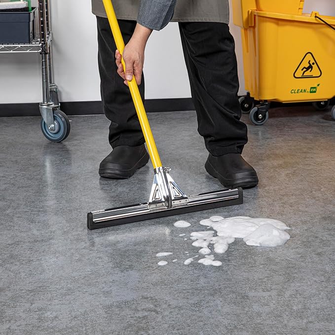 Restaurantware-RW Clean 17.7 Inch Floor Squeegee, 1 Heavy-Duty Squeegee Head Replacement - Handle Sold Separately, Medium, Stainless Steel Garage, Foam Blade, For All Types Of Floors