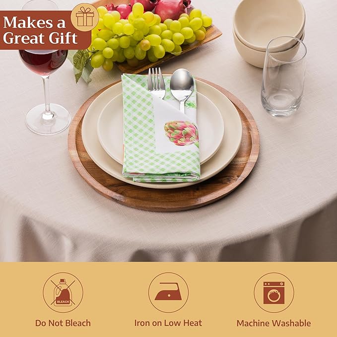 Maison d' Hermine 100% Cotton Cloth Napkins Set of 4 Everyday Reusable Square Napkins Cloth Washable Dinner Party Wedding Restaurant Hotel Kitchen Spring Summer (Farmers Garden, 18" x 18")
