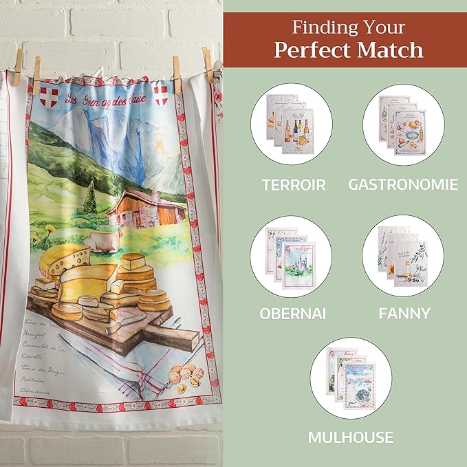 Maison d' Hermine Kitchen Towels Set of 3 100% Cotton 27.50" x 20" Reusable Cloth Tea Dish Towels Absorbent with Hanging Loop for Kitchen Farmhouse Hotel Spring Summer - Ribeauville