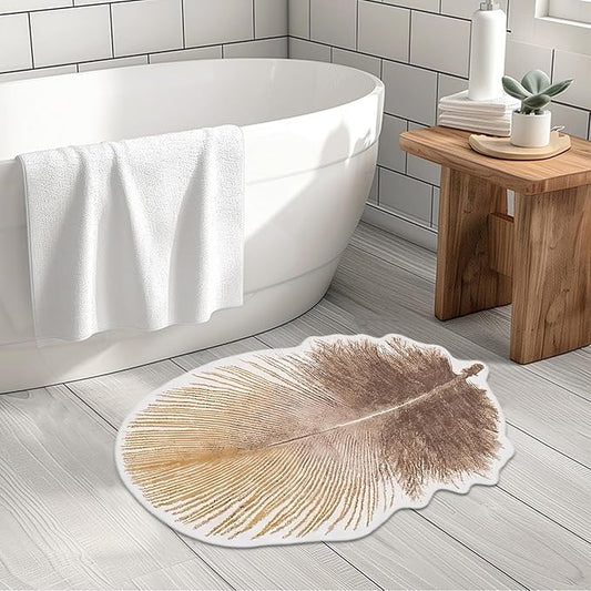Feather Bath Mat Cute Animals Theme Bathroom Rugs Funny Non Slip Bathtub Decor Mats Super Absorbent Floor Carpet Machine Washable Quick Dry Bahtmat for Tub, Shower, Bedroom，Kitchen，19.7"x31.5"
