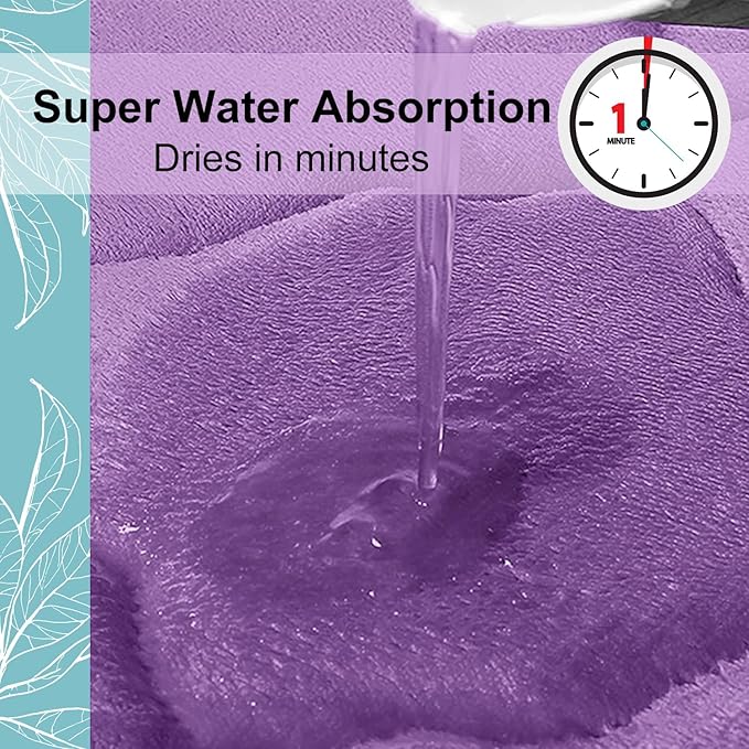 OLANLY Memory Foam Bath Mat Rug 70x24, Ultra Soft and Absorbent Bathroom Rugs, Non-Slip, Comfortable, Machine Washable Bath Carpet for Bathroom Floor, Tub, Shower and Home Decor Accessories, Lavender