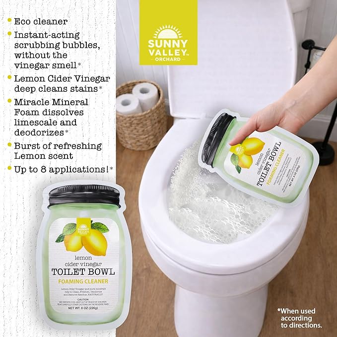 Lemon Cider Vinegar Foaming Toilet Bowl Cleaner (2 Pack)
