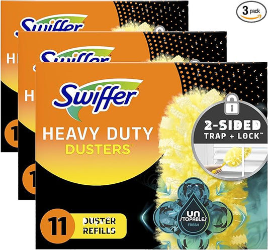 Swiffer Dusters Multi-Surface Heavy Duty Duster Refills,Unstopables Fresh Scent,11 Count (Pack of 3)