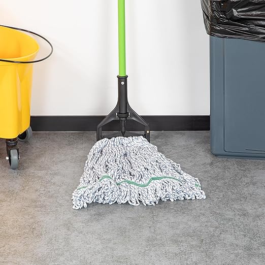 Restaurantware-MOP HEAD ONLY: Clean Tek Professional 24 Ounce Wet Mop Head, 1 Looped End Finish - Handle Sold Separately, 1.25 Inch Headband, Cotton Blend Blue Replacement, Reusable