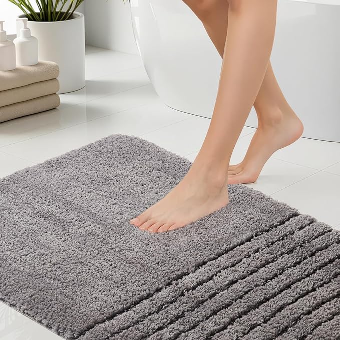 Bath Rugs Set 3 Pieces Bathroom Mat Soft Absorbent Plush Shaggy Soft Floor Non Slip Shower Bath Tub Machine Washable