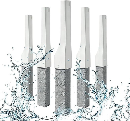 Pumice Stone Toilet Bowl Cleaner with Long Handle, Replaceable Cleaning Stone, Hard Water Stain Remover for Toilets, Bathtubs, Grills, Pools, Sinks, Household Cleaning Tool