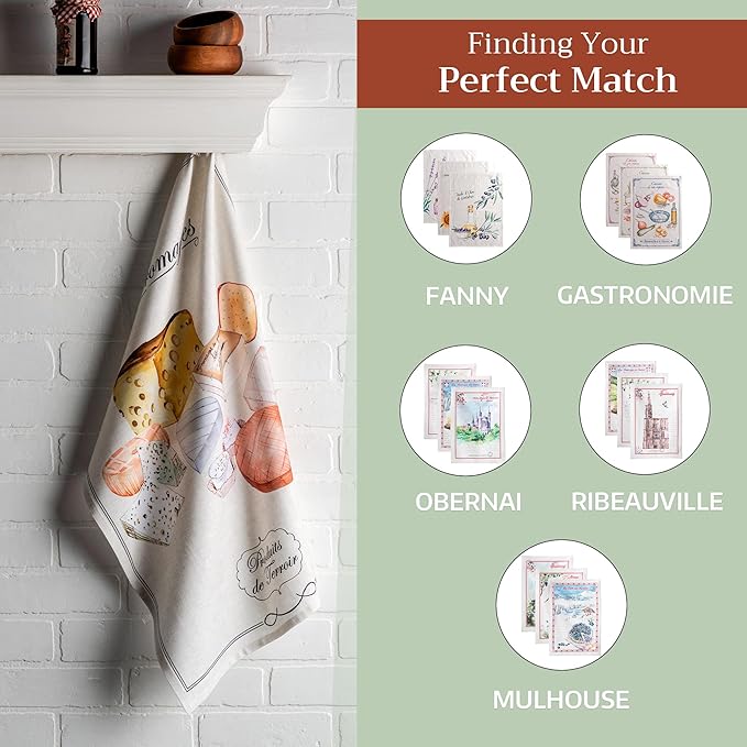 Maison d' Hermine Kitchen Towels Set of 3 100% Cotton 27.50" x 20" Reusable Cloth Tea Dish Towels Absorbent with Hanging Loop for Kitchen Farmhouse Hotel Spring Summer - Terroir