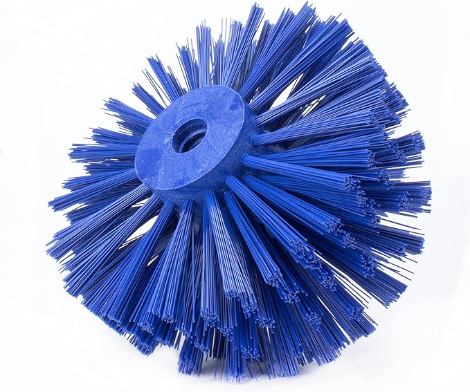 SPARTA Industrial Tank Brush Head Pipe Brush Head, Drain Brush with 3/4" Thread Hole (Handle Not Included) for Commercial Use, Plastic, 7 x 5.7 Inches, Blue (Pack of 2)