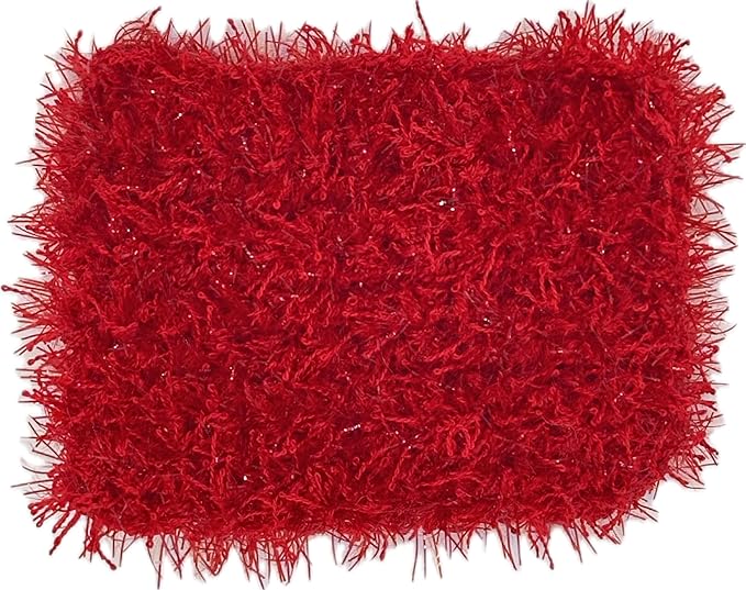 Red Crochet Scrubby Suitable for Kitchen Dishes and Pans - Handmade in Connecticut