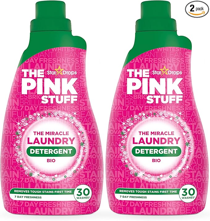 Stardrops - The Pink Stuff - The Miracle Laundry Detergent Bio Liquid - 32oz Pack of 2