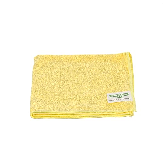 Unger MB40J SmartColor MicroWipe Microfiber Cloth, 16" Length x 16" Width, Yellow (Case of 10)