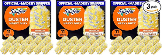 Swiffer Dusters Heavy Duty Multi-Surface Duster Refills for Cleaning, Unscented, 11 Count (Pack of 3)