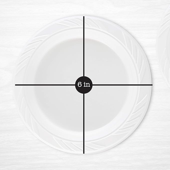 200 Count Disposable 6 Inch White Plastic Dessert Plates
