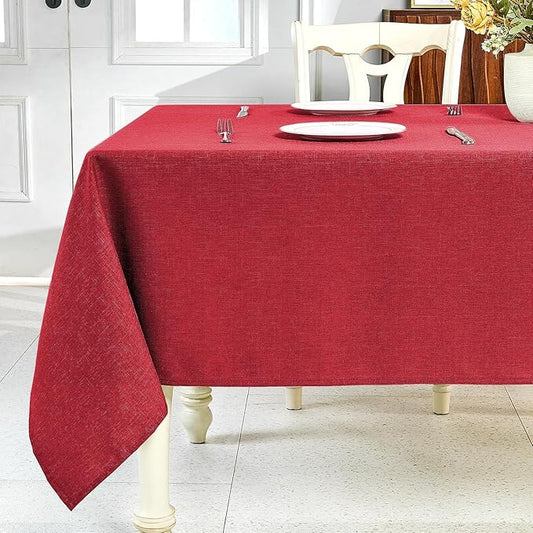 IVAPUPU Textured Linen Table Cloth for Rectangle Table - Waterproof Fabric Tablecloth Rectangular Wrinkle Free Wipeable Dining Cover for Wedding/Birthday/Party/Holiday Decor, 60 x 120 Inch