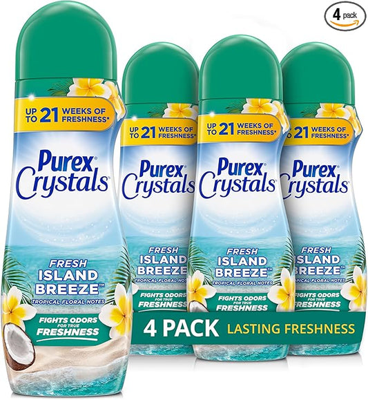 Purex Crystals in-wash Fragrance and Scent Booster, Tahitian Breeze, 21 Ounce (Pack of 4)